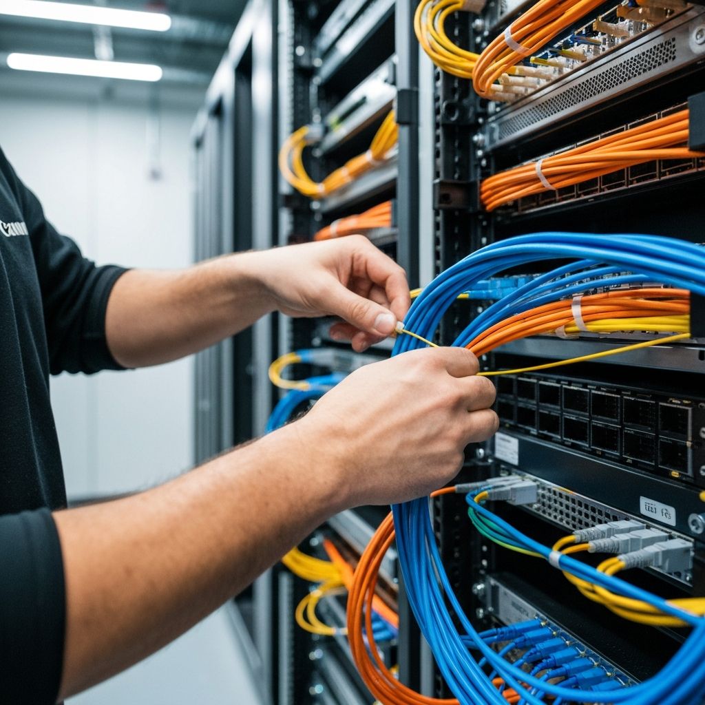 Professional cable management and structured cabling installation